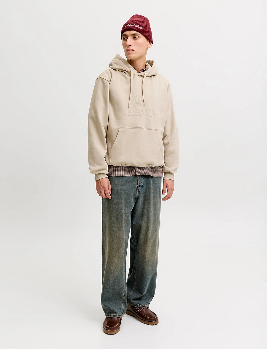 Jack & Jones - JORFREDERIKSBERG MONOGRAM SWEAT HOOD SN - hoodies - feather gray - 4