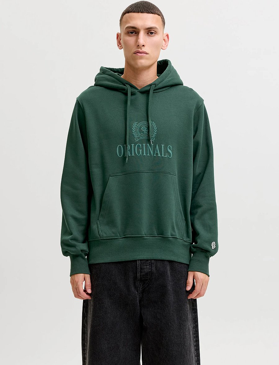 Jack & Jones - JORFREDERIKSBERG MONOGRAM SWEAT HOOD SN - kapuzenpullover - pine grove - 0