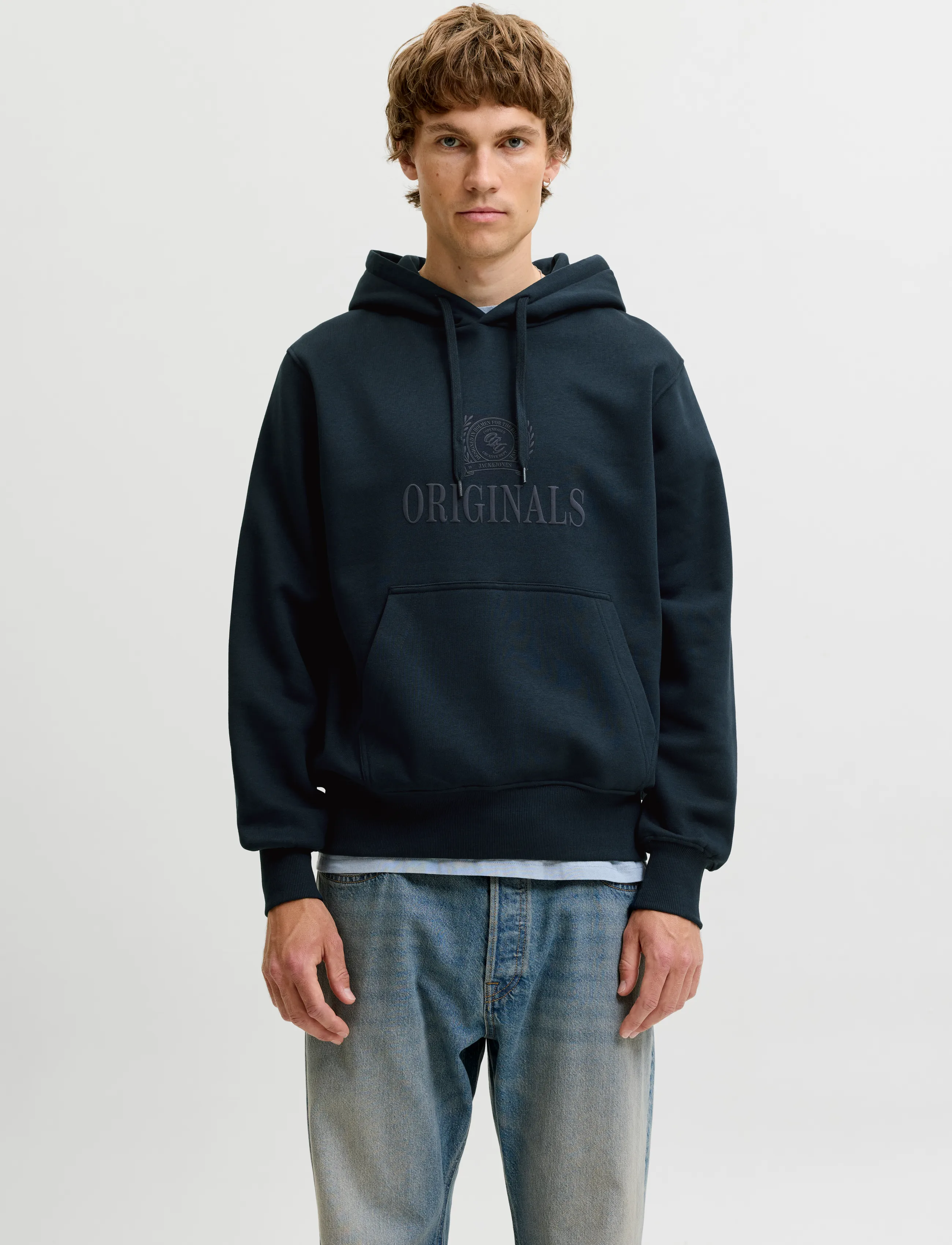 Jack & Jones JORFREDERIKSBERG MONOGRAM SWEAT HOOD SN - Kapuzenpullover - SKY CAPTAIN / navy