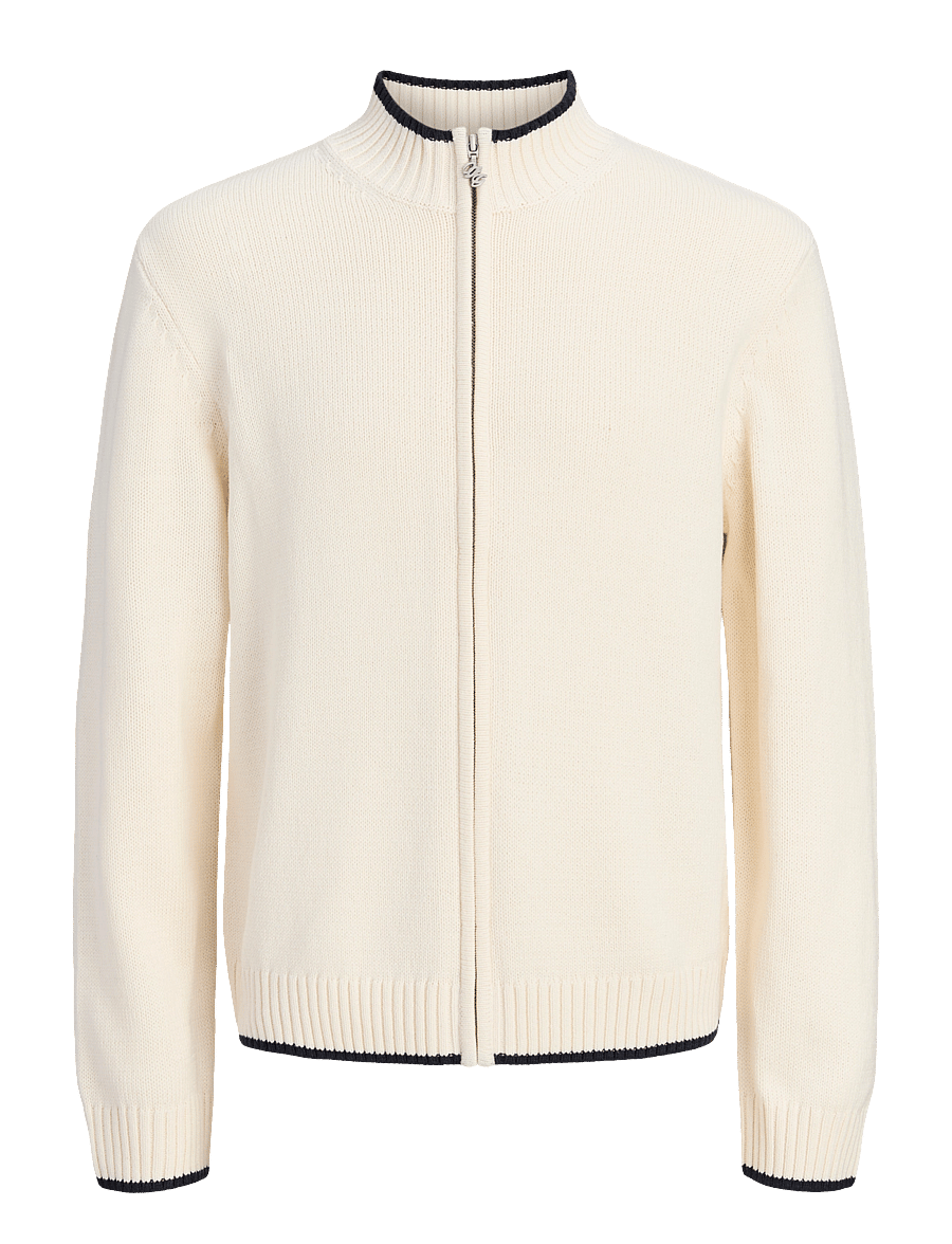 Jack & Jones - JORFREDERIKSBERG KNIT ZIP CARDIGAN - full zip tröjor - sea salt - 1