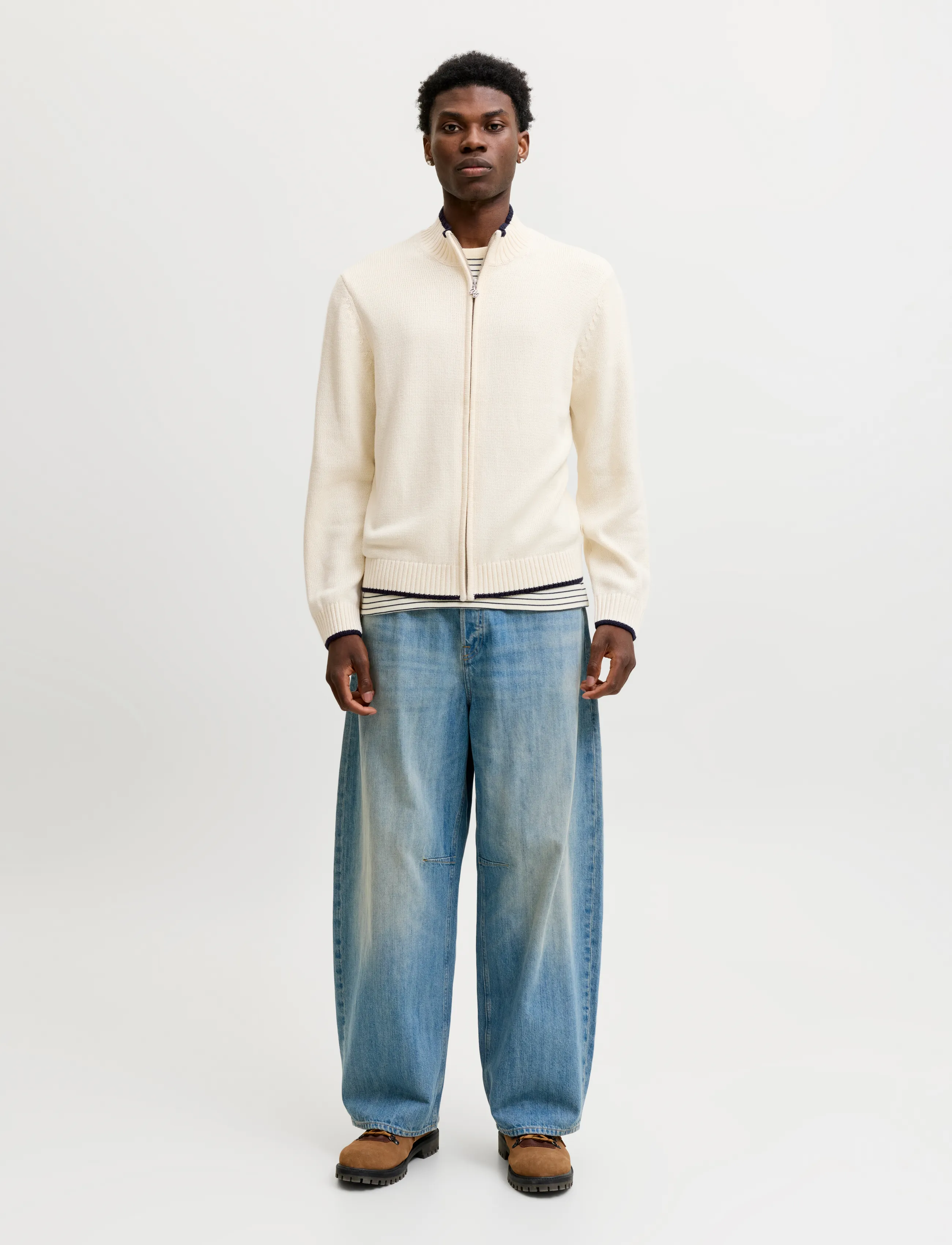 Jack & Jones - JORFREDERIKSBERG KNIT ZIP CARDIGAN - full zip tröjor - sea salt - 4