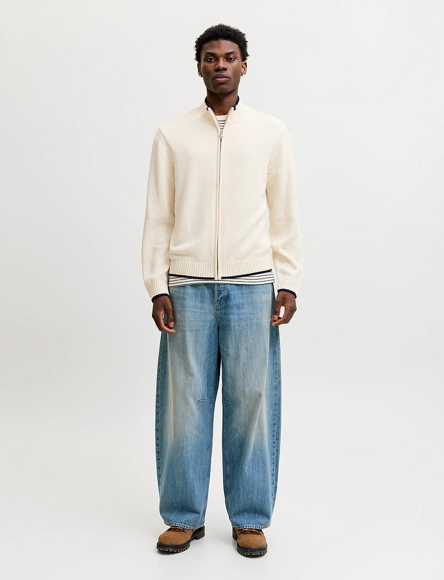 Jack & Jones - JORFREDERIKSBERG KNIT ZIP CARDIGAN - full zip tröjor - sea salt - 4