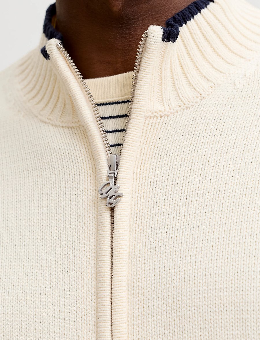 Jack & Jones - JORFREDERIKSBERG KNIT ZIP CARDIGAN - full zip tröjor - sea salt - 5
