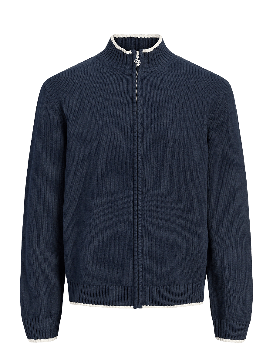 Jack & Jones - JORFREDERIKSBERG KNIT ZIP CARDIGAN - pullover mit durchgehendem reißverschluss - sky captain - 1
