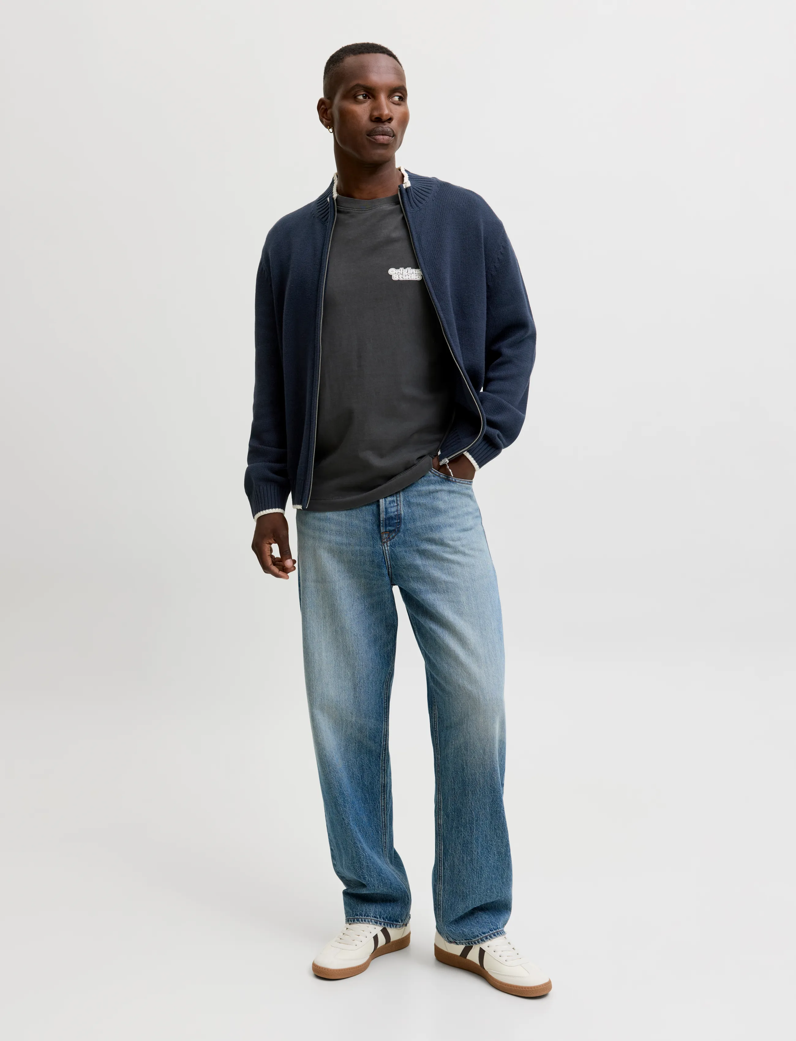 Jack & Jones - JORFREDERIKSBERG KNIT ZIP CARDIGAN - full zip jumpers - sky captain - 4