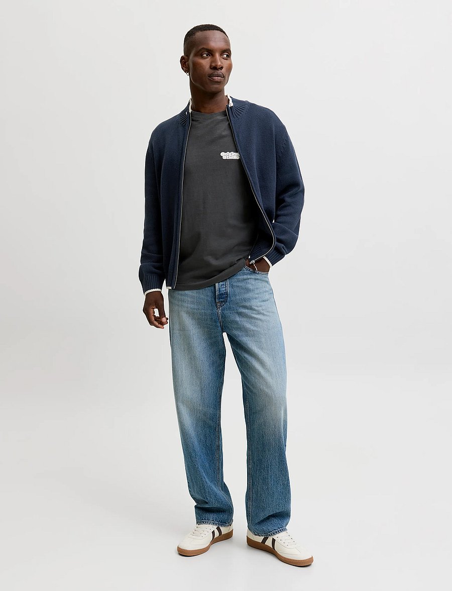 Jack & Jones - JORFREDERIKSBERG KNIT ZIP CARDIGAN - pullover mit durchgehendem reißverschluss - sky captain - 4
