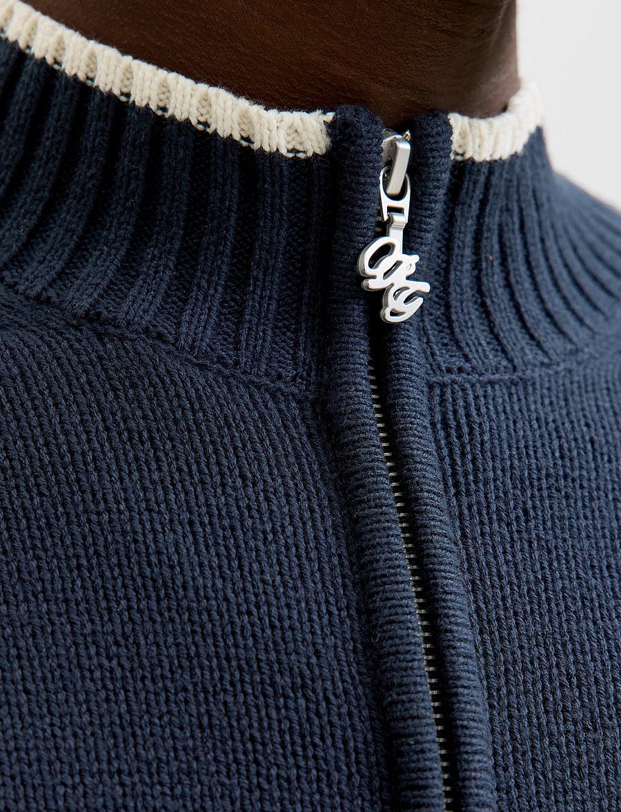 Jack & Jones - JORFREDERIKSBERG KNIT ZIP CARDIGAN - pullover mit durchgehendem reißverschluss - sky captain - 5