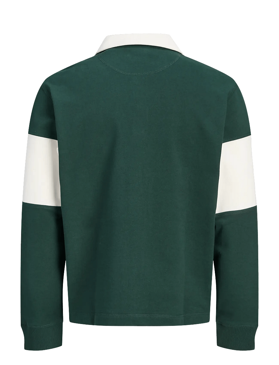 Jack & Jones - JORFREDERIKSBERG BLOCKING SWEAT POLO SN - langärmelige strick-polohemden - pine grove - 2
