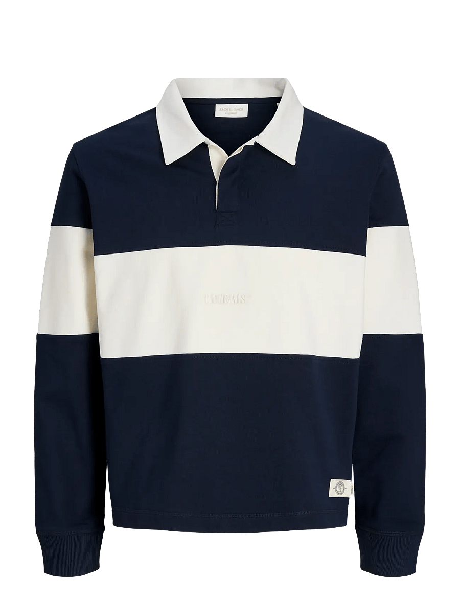 Jack & Jones - JORFREDERIKSBERG BLOCKING SWEAT POLO SN - langärmelige strick-polohemden - sky captain - 1
