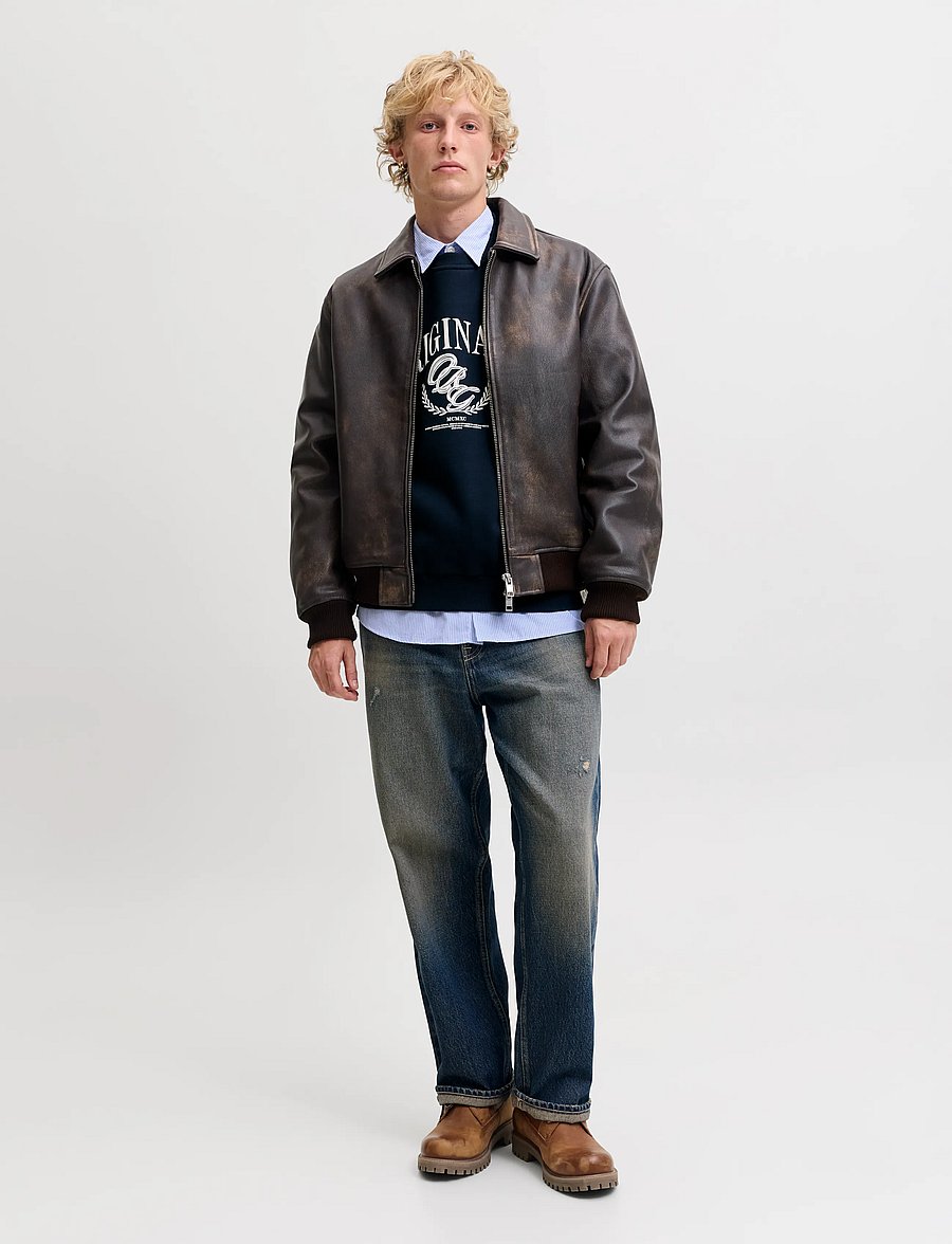 Jack & Jones - JORFREDERIKSBERG FRONT SWEAT CREW NECK - sweatshirts - sky captain - 4