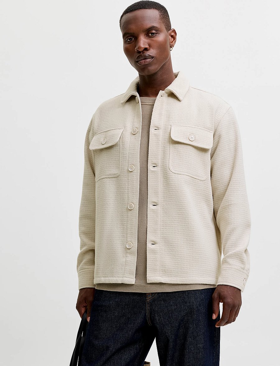 Jack & Jones - JJEREGENT STRUCTURE OVERSHIRT LS SN - moonbeam - 0
