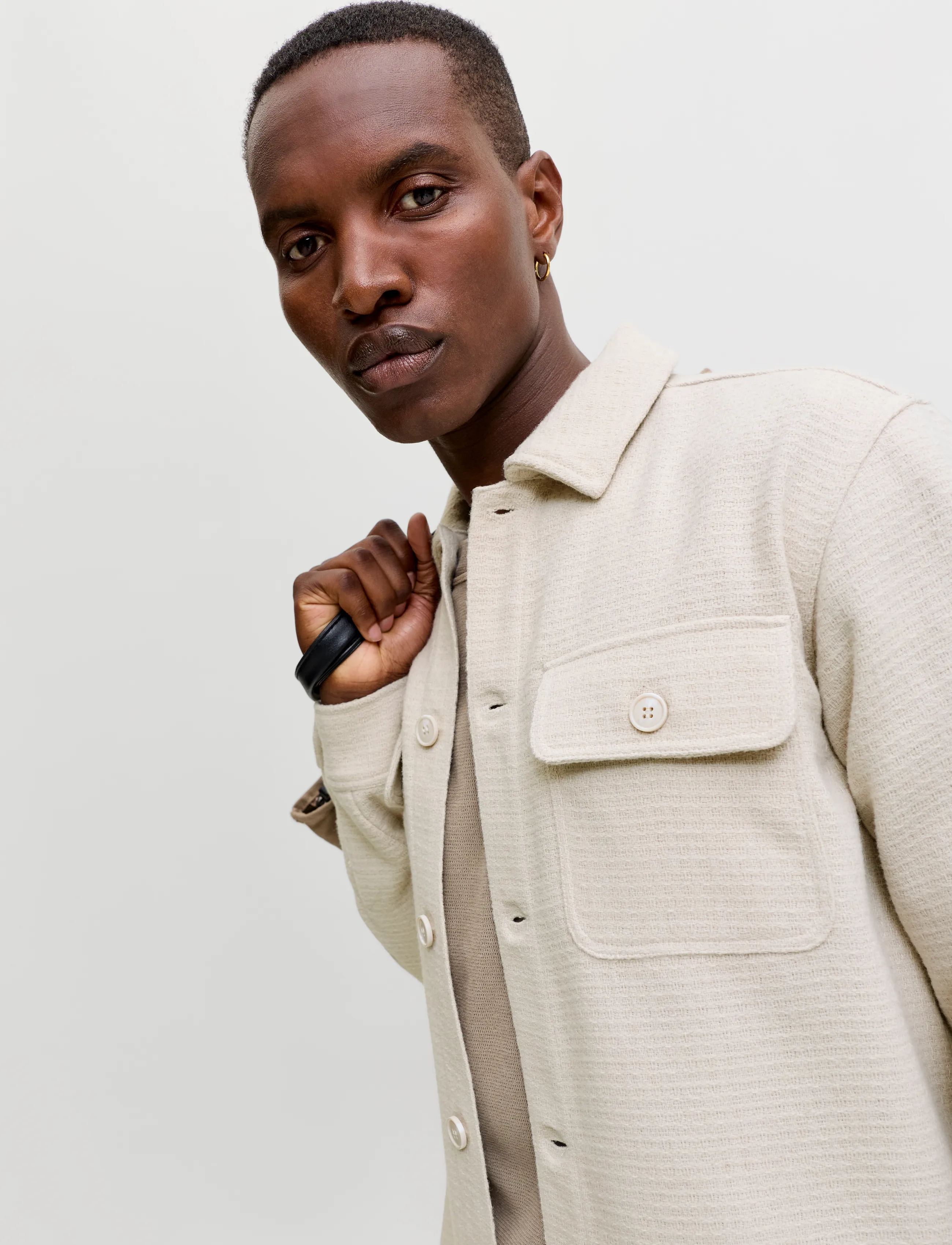 Jack & Jones - JJEREGENT STRUCTURE OVERSHIRT LS SN - moonbeam - 4