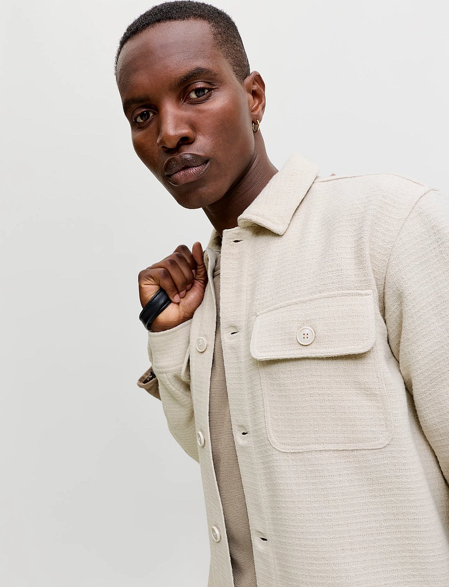 Jack & Jones - JJEREGENT STRUCTURE OVERSHIRT LS SN - moonbeam - 4