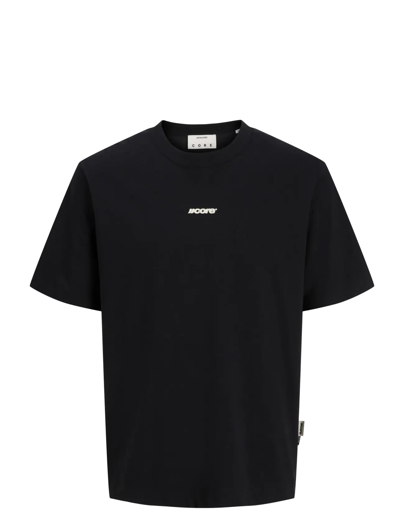 JACK & JONES Jcoclub Back Script Tee Ss Crew Neck Sn Schwarz - S - Herren