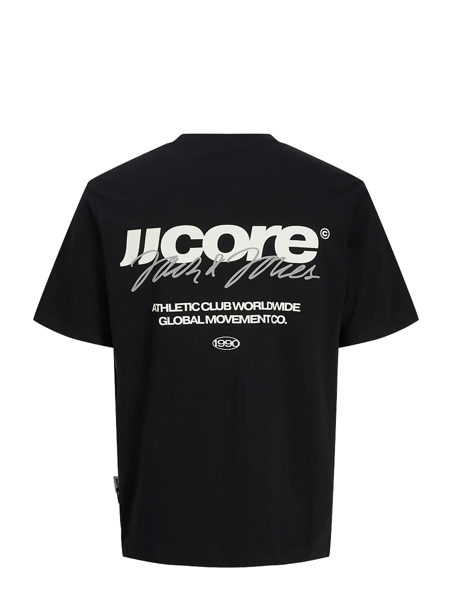 Jack & Jones - JCOCLUB BACK SCRIPT TEE SS CREW NECK SN - kortärmade t-shirts - black - 2