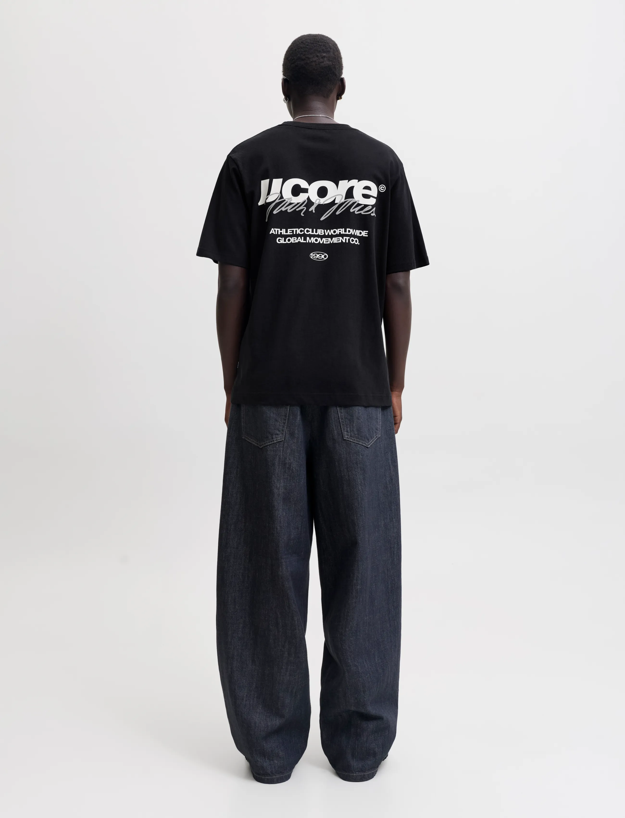 Jack & Jones - JCOCLUB BACK SCRIPT TEE SS CREW NECK SN - kortärmade t-shirts - black - 3
