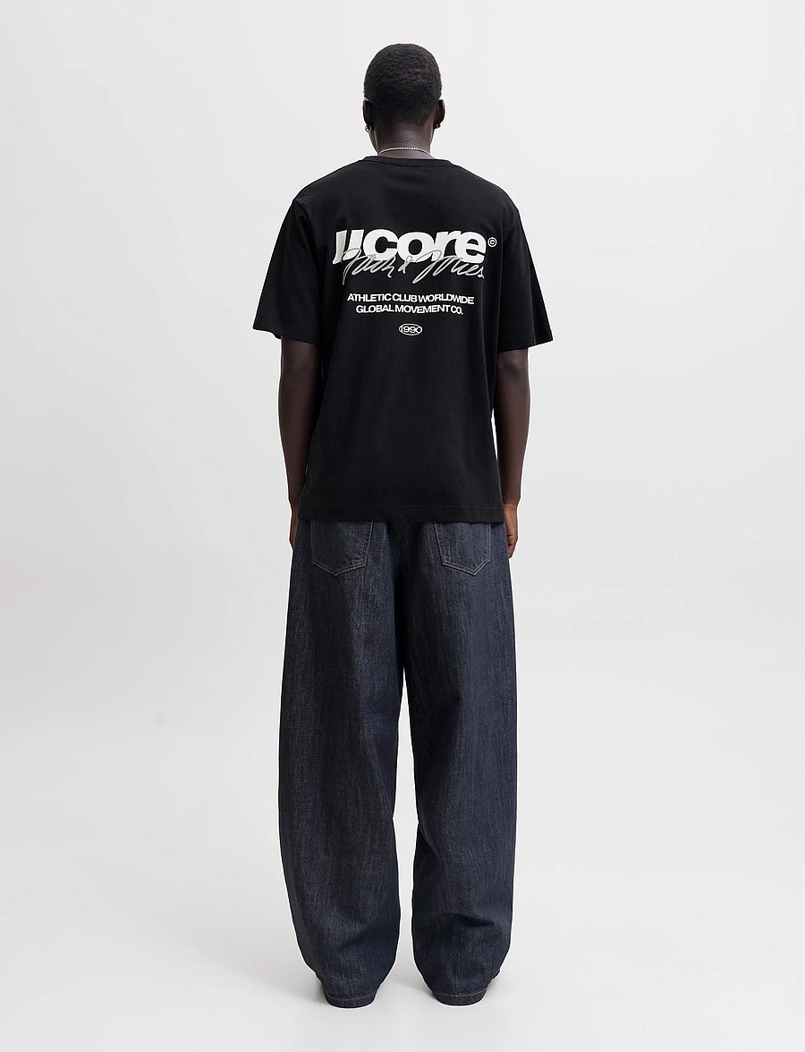 Jack & Jones - JCOCLUB BACK SCRIPT TEE SS CREW NECK SN - kortärmade t-shirts - black - 3