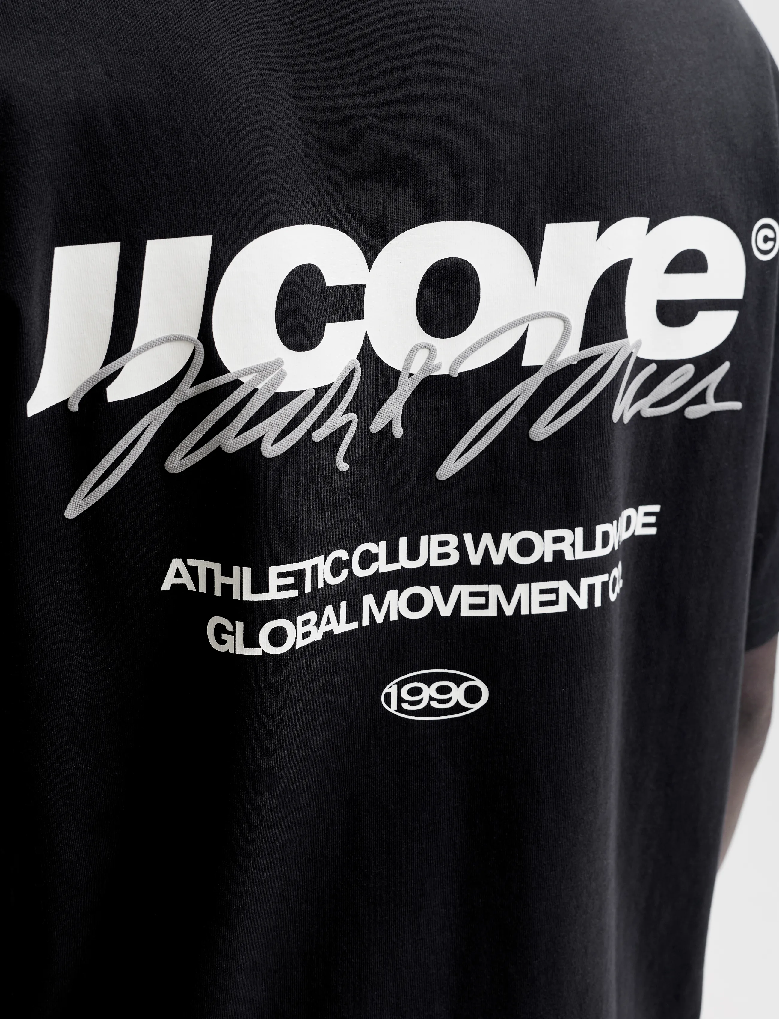 Jack & Jones - JCOCLUB BACK SCRIPT TEE SS CREW NECK SN - kortärmade t-shirts - black - 5