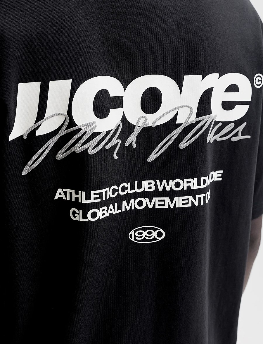 Jack & Jones - JCOCLUB BACK SCRIPT TEE SS CREW NECK SN - kortärmade t-shirts - black - 5