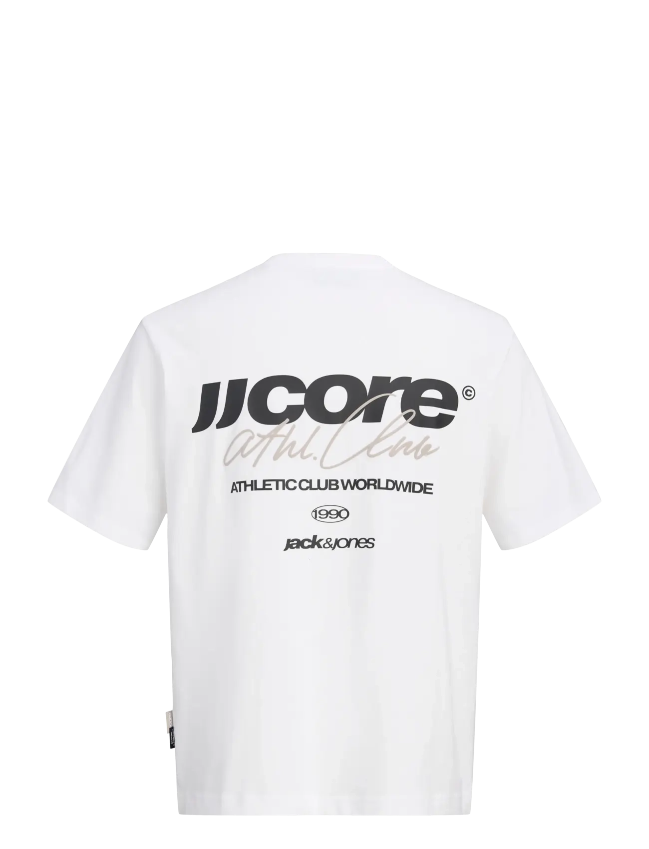 Jack & Jones - JCOCLUB BACK SCRIPT TEE SS CREW NECK SN - kortærmede t-shirts - bright white - 2