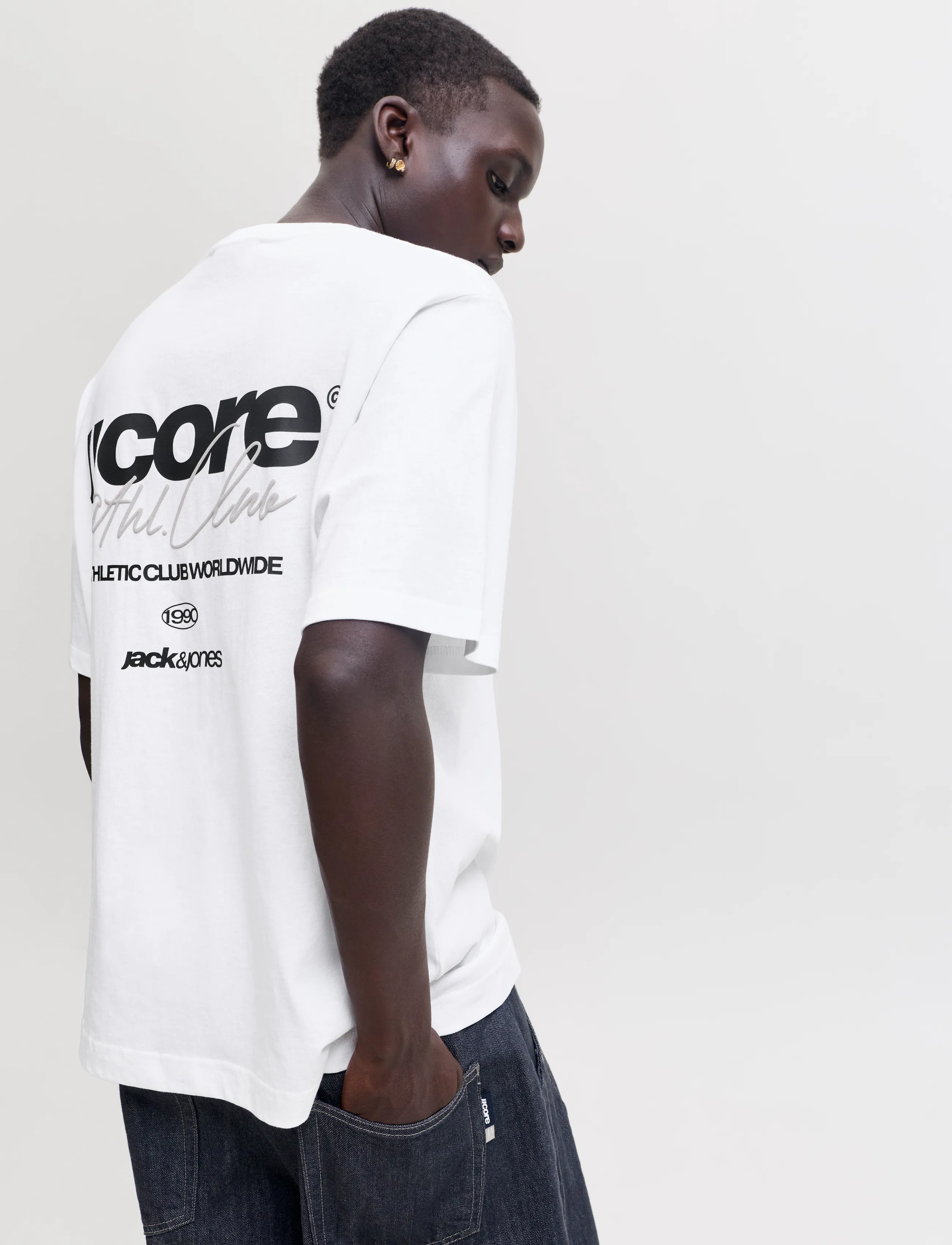 JACK & JONES Jcoclub Back Script Tee Ss Crew Neck Sn t-shirts med tryck herr – bild 5