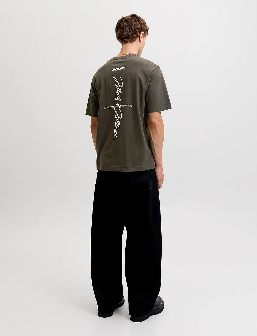 Jack & Jones - JCOCLUB BACK SCRIPT TEE SS CREW NECK SN - lühikeste varrukatega t-särgid - peat - 3