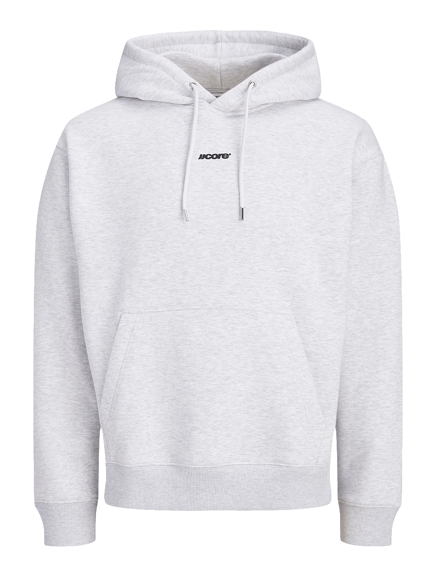 Jack & Jones - JCOCLUB BACK SCRIPT PRINT SWEAT HOOD SN - hættetrøjer - light grey melange - 0