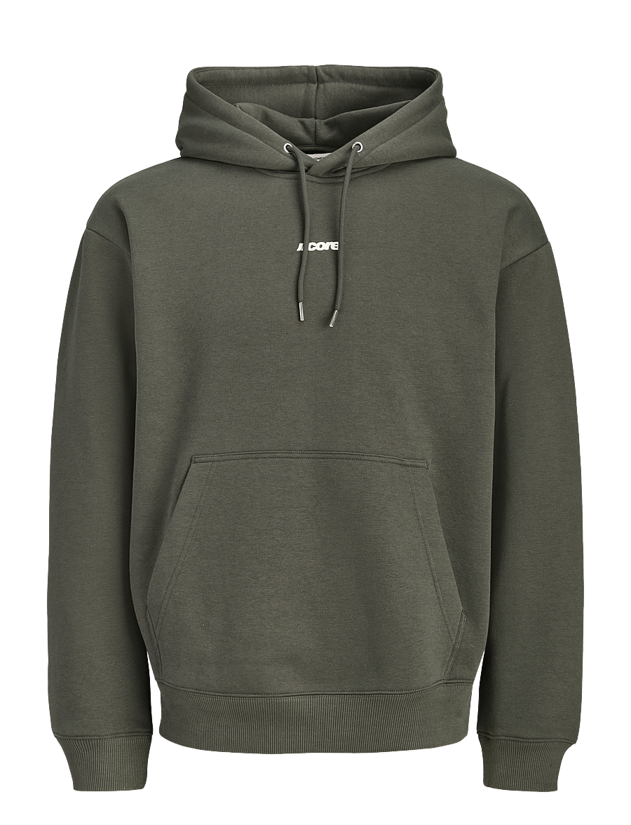 Jack & Jones - JCOCLUB BACK SCRIPT PRINT SWEAT HOOD SN - hættetrøjer - peat - 0