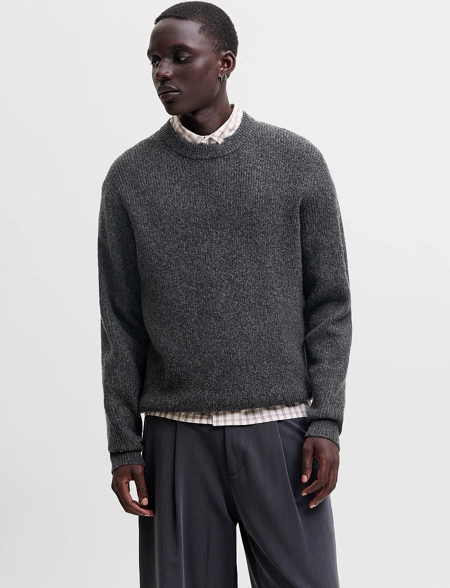 Jack & Jones - JORFREDERIKSBERG OLLIE KNIT CREW NECK - rundhals - black - 0