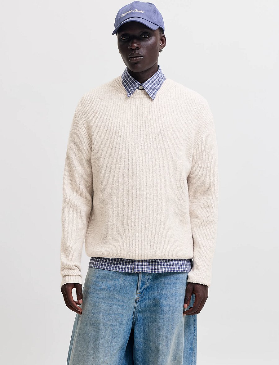 Jack & Jones - JORFREDERIKSBERG OLLIE KNIT CREW NECK - rund hals - sea salt - 0