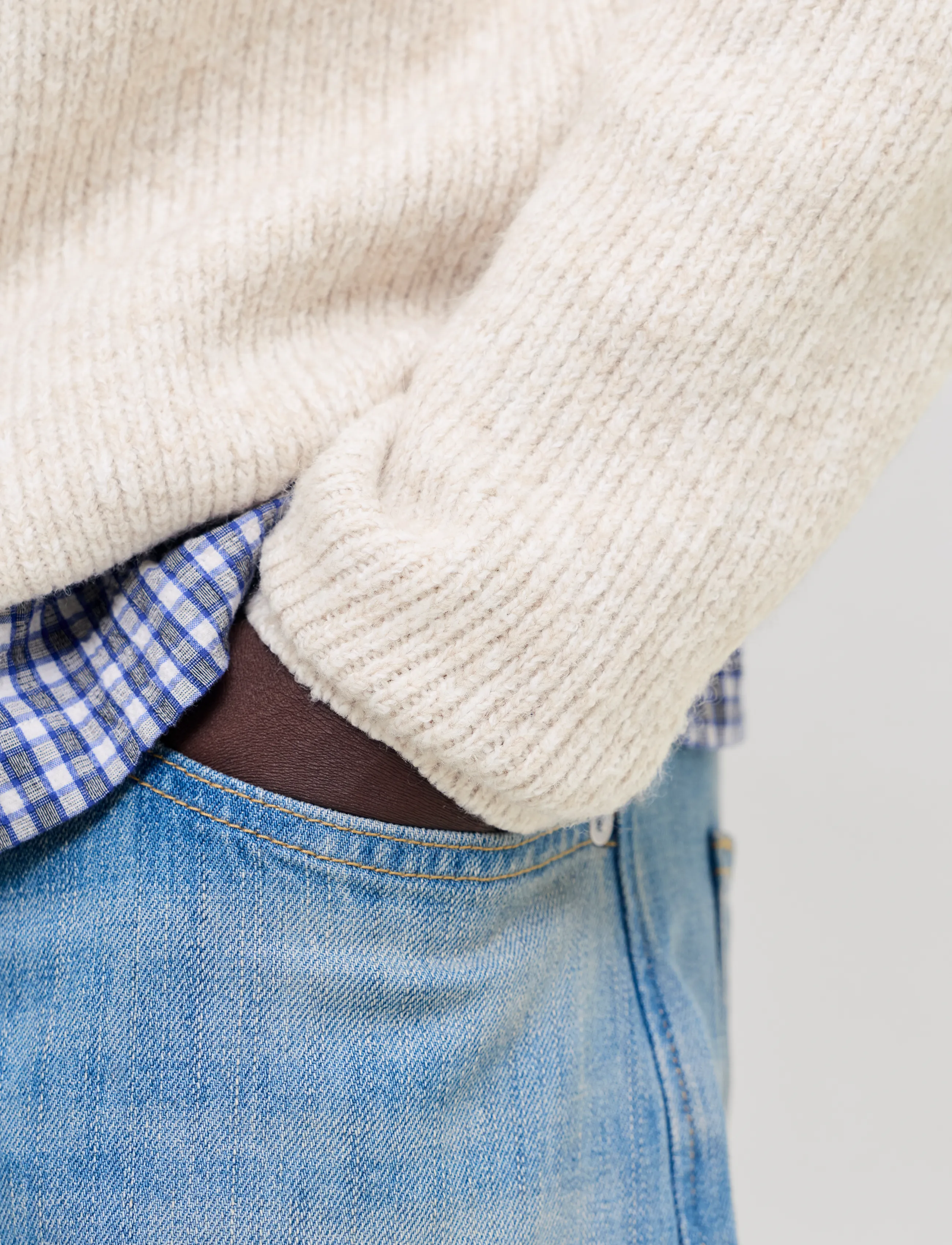 Jack & Jones JORFREDERIKSBERG OLLIE KNIT CREW NECK - Strik - SEA SALT / cream