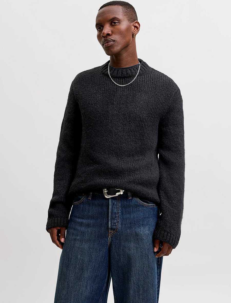 Jack & Jones - JORSALAMANCO KNIT CREW NECK - rund hals - black - 0