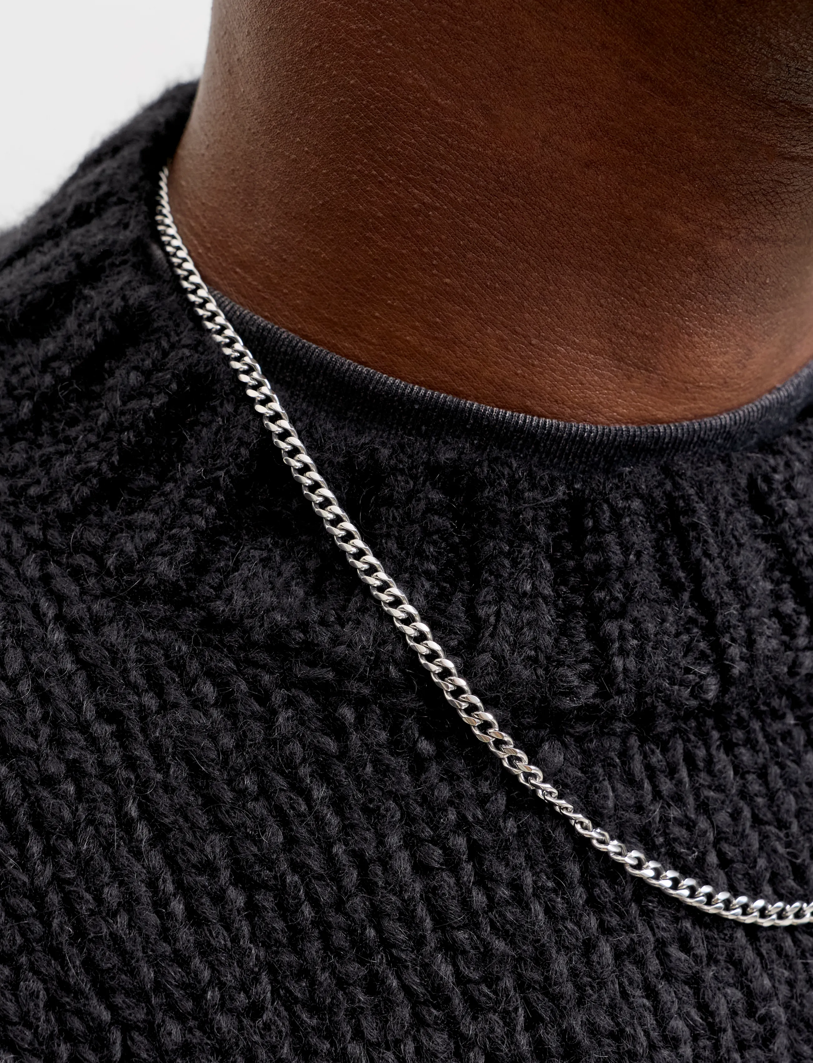 Jack & Jones JORSALAMANCO KNIT CREW NECK - Strik - BLACK / black