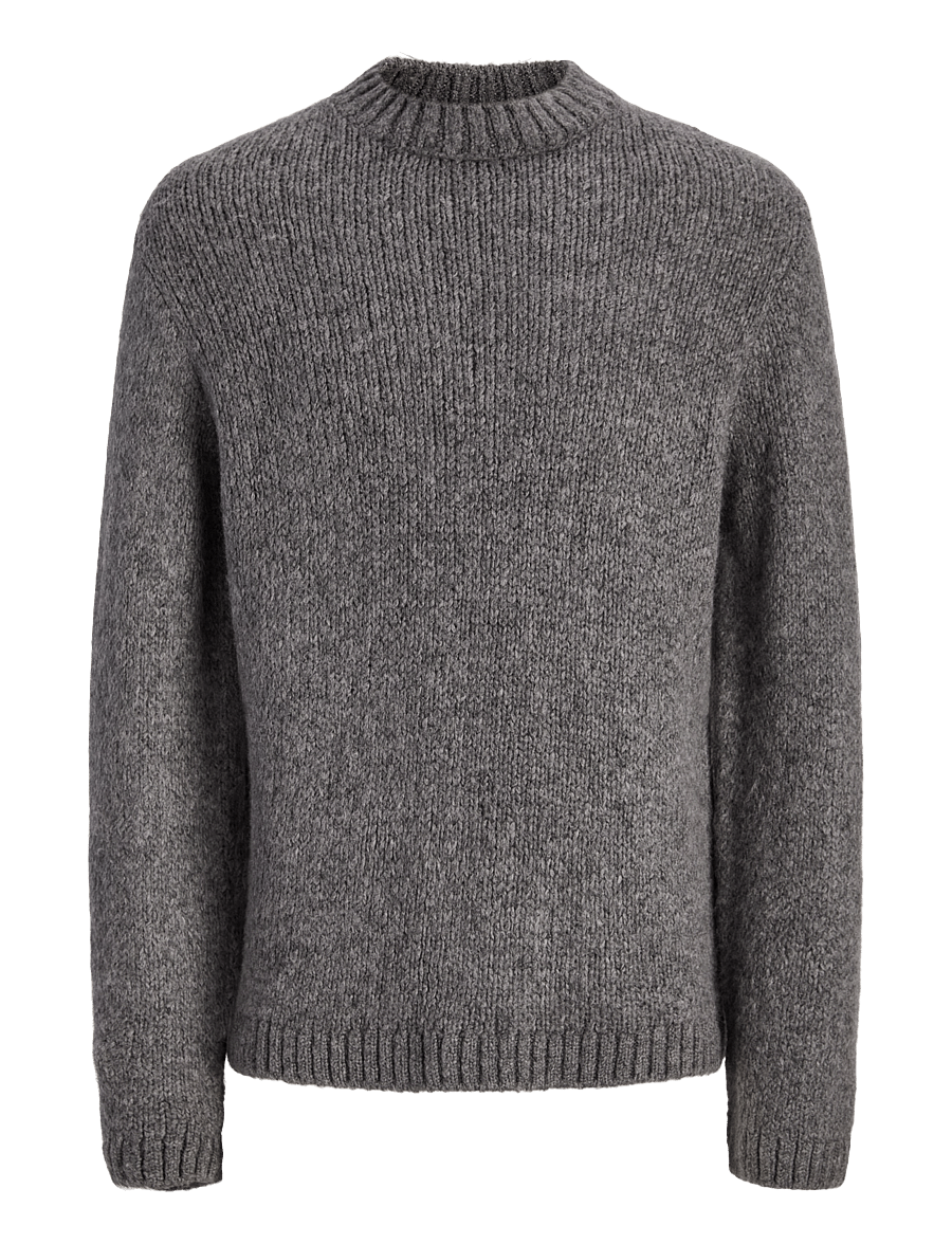 Jack & Jones - JORSALAMANCO KNIT CREW NECK - rundhals - dark grey melange - 0