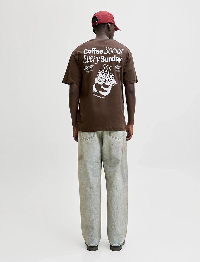 Jack & Jones - JORCOFFEE TEE SS CREW NECK STYD AW25 - lühikeste varrukatega t-särgid - chocolate brown - 3