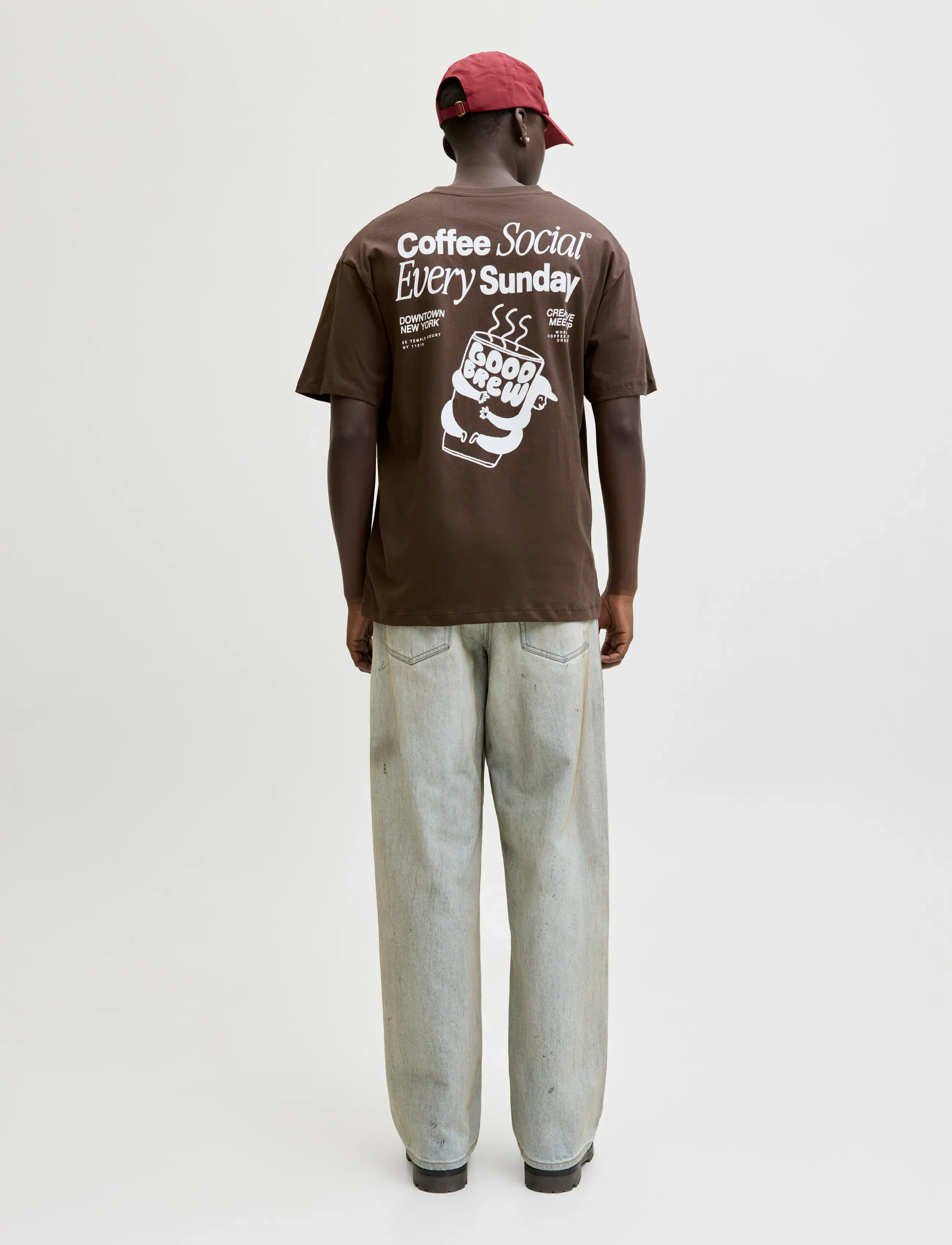 Jack & Jones - JORCOFFEE TEE SS CREW NECK STYD AW25 - lühikeste varrukatega t-särgid - chocolate brown - 3