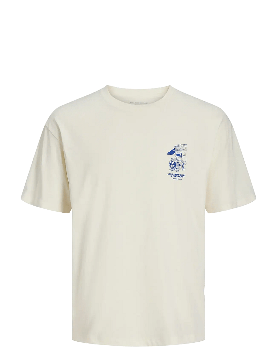 Jack & Jones - JORWILLIAMSBURG TEE SS C.N STYD AW25 - egret - 0