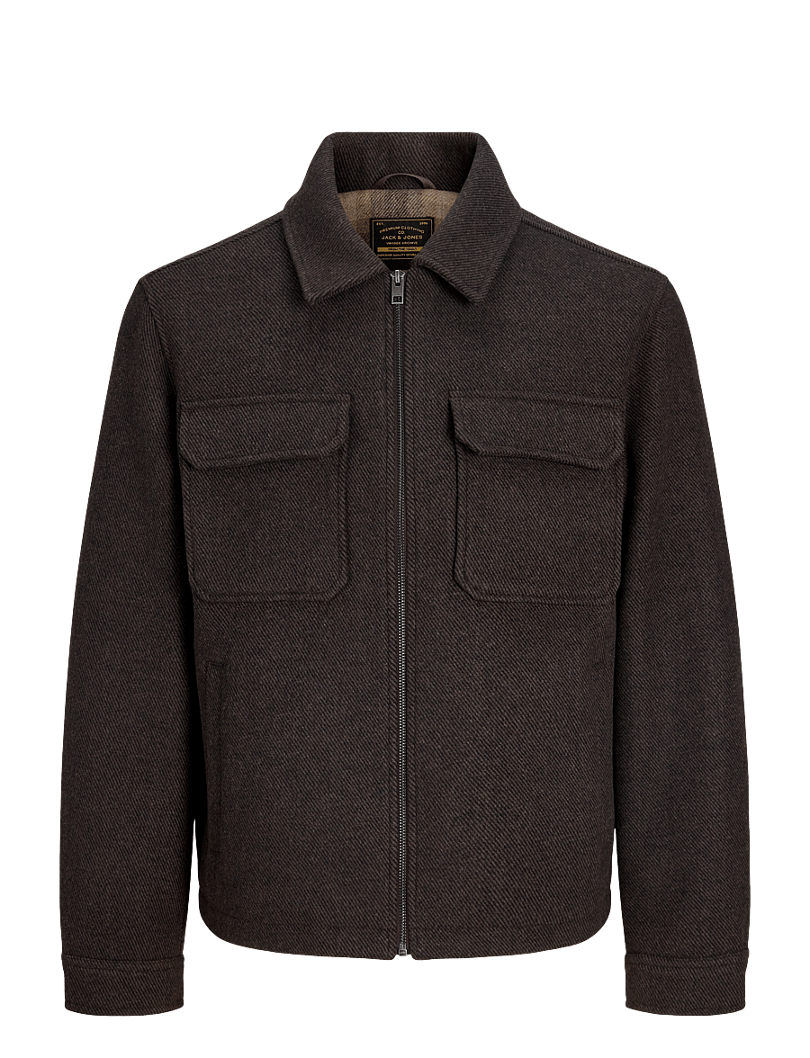 Jack & Jones - JPRBLUWAKEFIELD WOOL BLEND JACKET SN - jakker - chocolate brown - 0