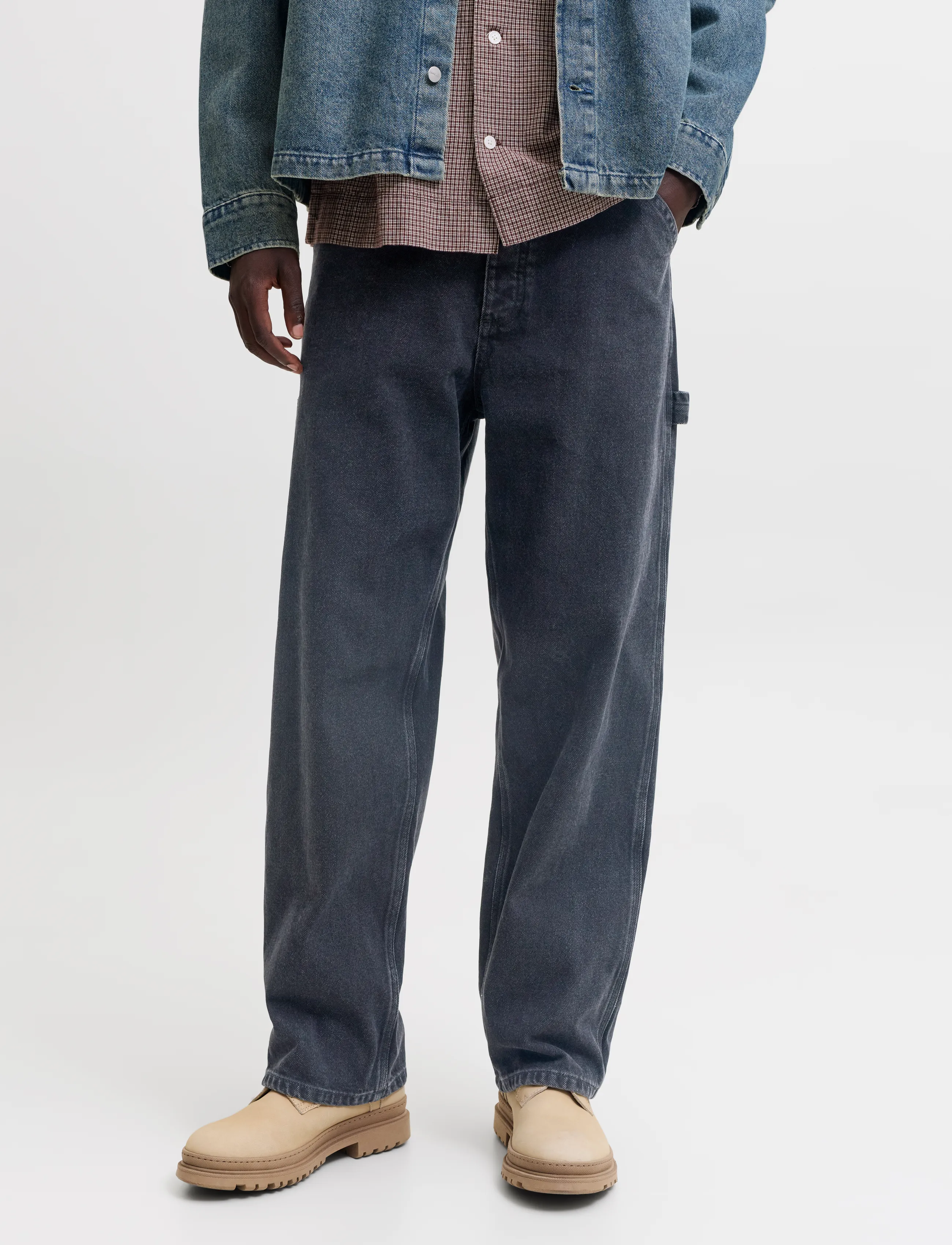 Jack & Jones JJIALEX JJCARPENTER AT 562 - Loose jeans - BLACK DENIM / black