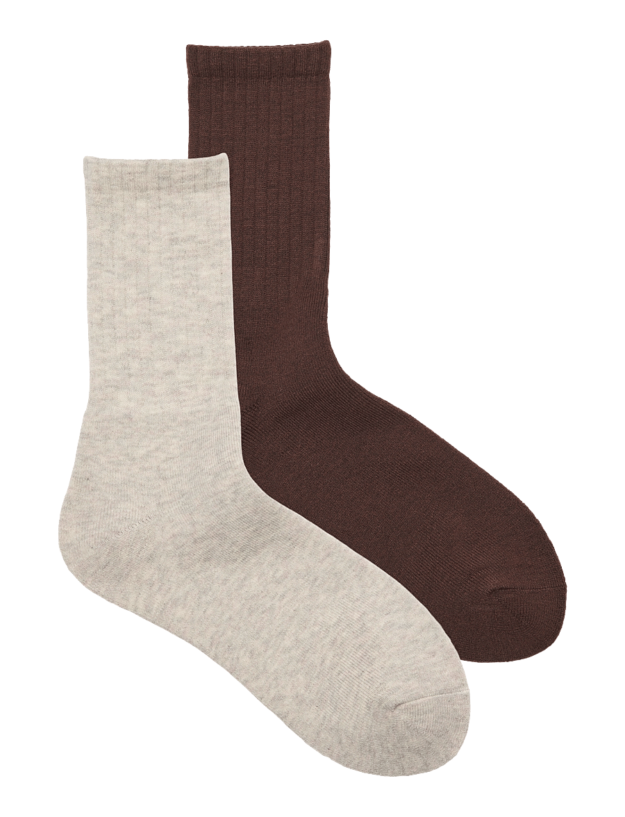 Jack & Jones - JACWESLEY SOLID SOCKS 2 PACK - klassikalised sokid - chocolate torte - 0