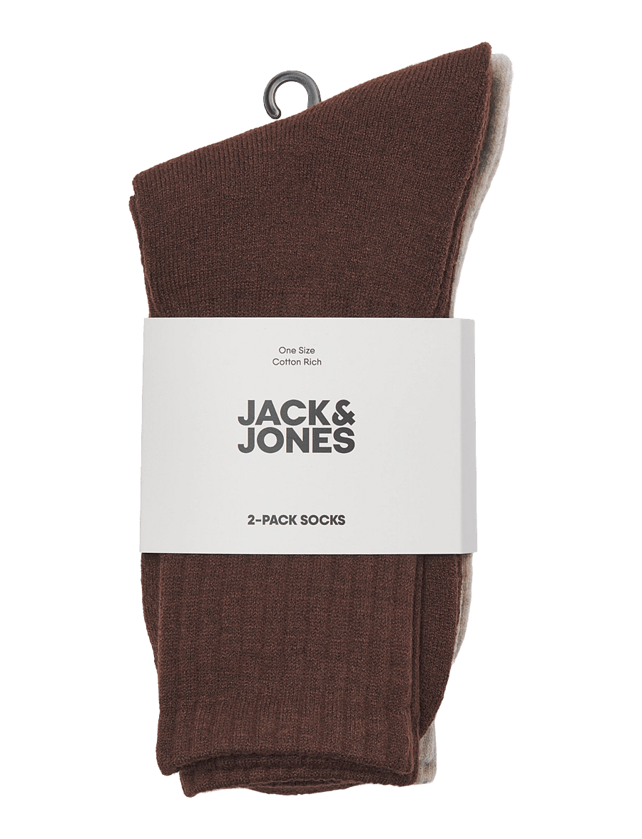 Jack & Jones - JACWESLEY SOLID SOCKS 2 PACK - klassikalised sokid - chocolate torte - 1
