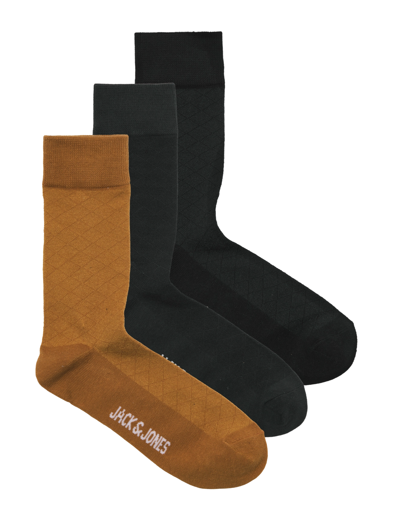 Jack & Jones JACKAIDEN SOLID SOCKS 3 PACK - Aluspesu - ASPHALT / black