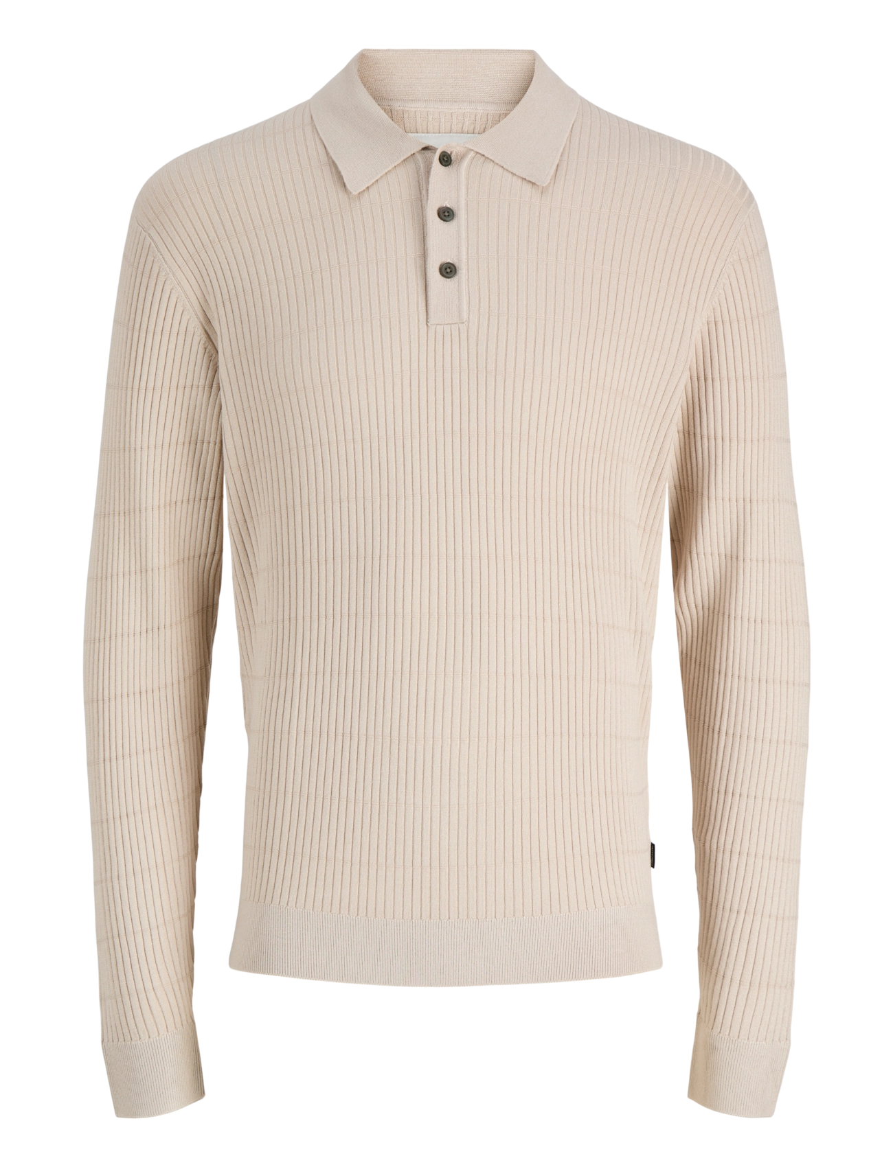 Jack & Jones JPRBLAWILLIAM KNIT STRUCTURE POLO LS - Vis alt - ANCIENT SCROLL / cream