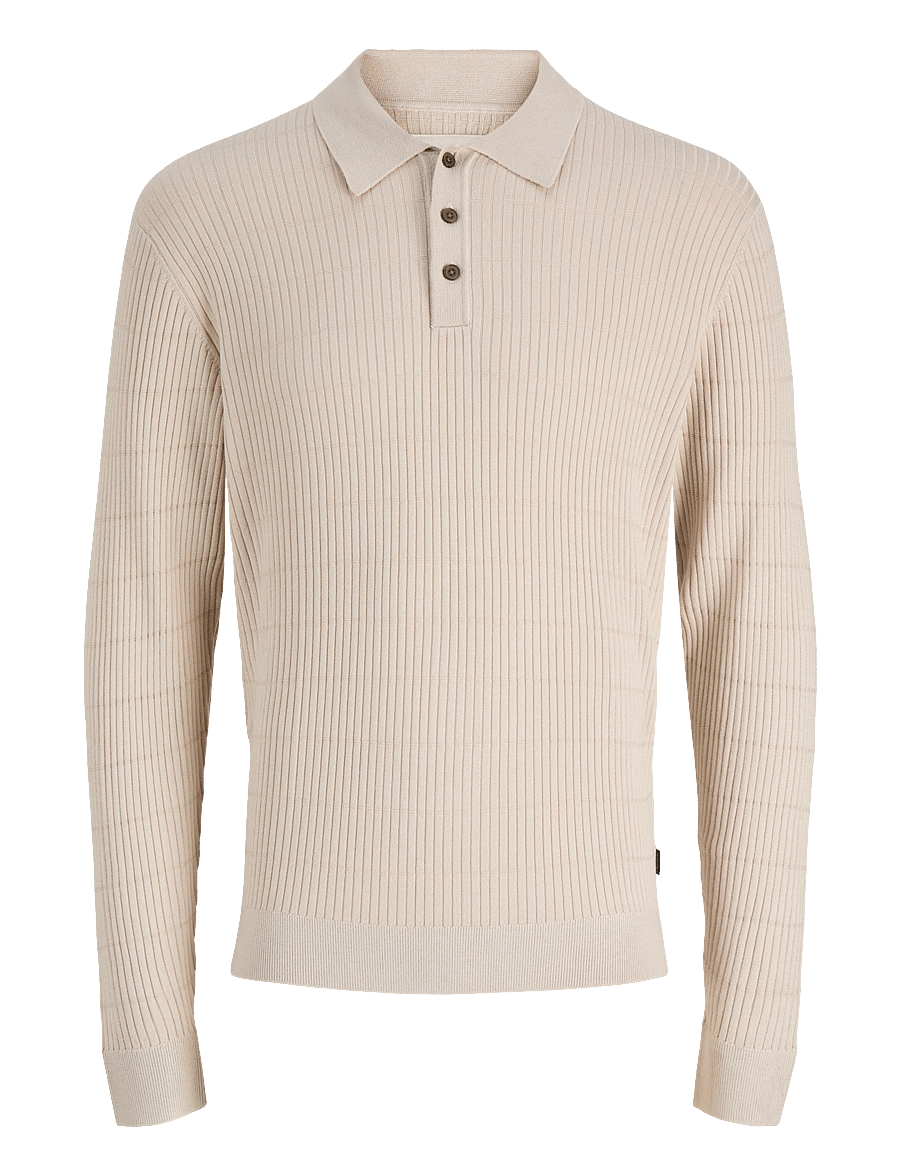 Jack & Jones - JPRBLAWILLIAM KNIT STRUCTURE POLO LS - poloer i strik med lange ærmer - ancient scroll - 0