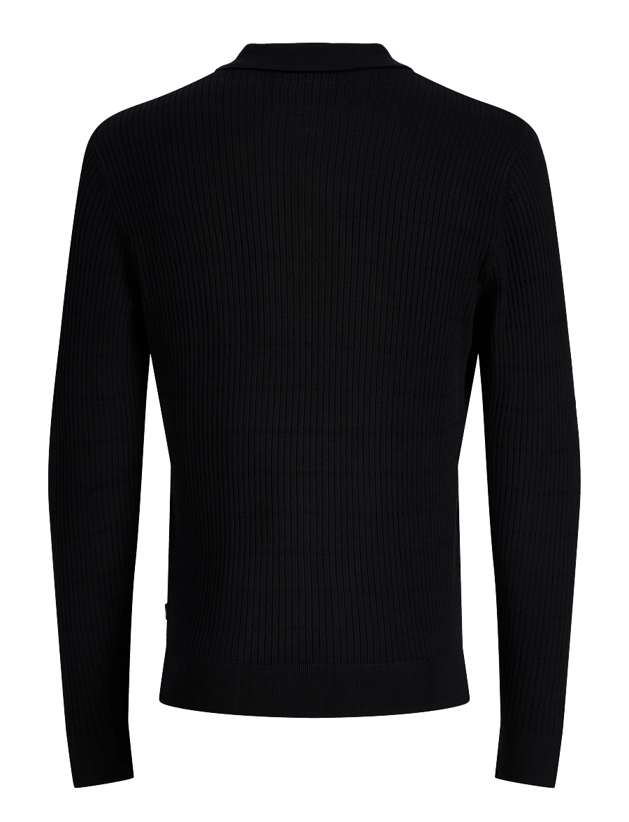 Jack & Jones - JPRBLAWILLIAM KNIT STRUCTURE POLO LS - black - 2