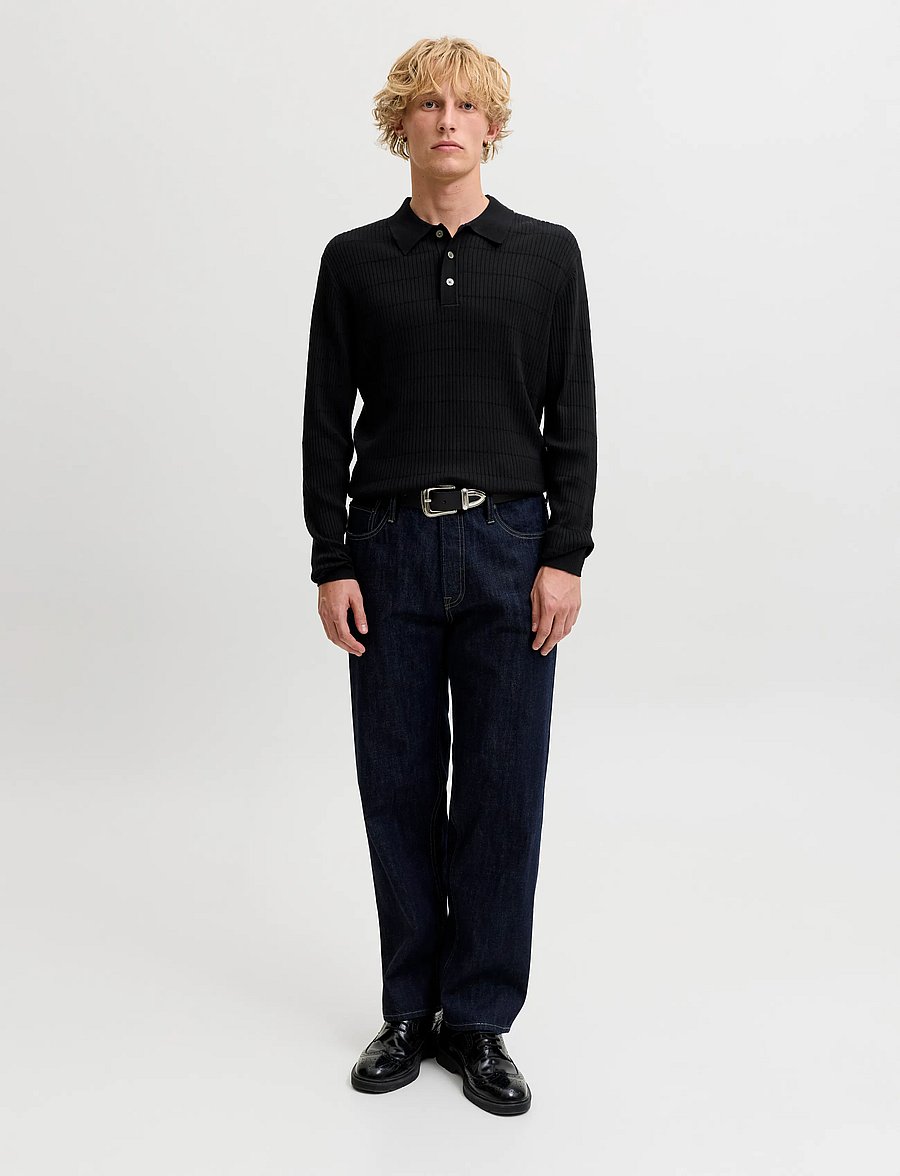 Jack & Jones - JPRBLAWILLIAM KNIT STRUCTURE POLO LS - black - 4