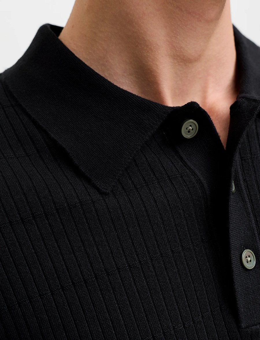 Jack & Jones - JPRBLAWILLIAM KNIT STRUCTURE POLO LS - black - 5