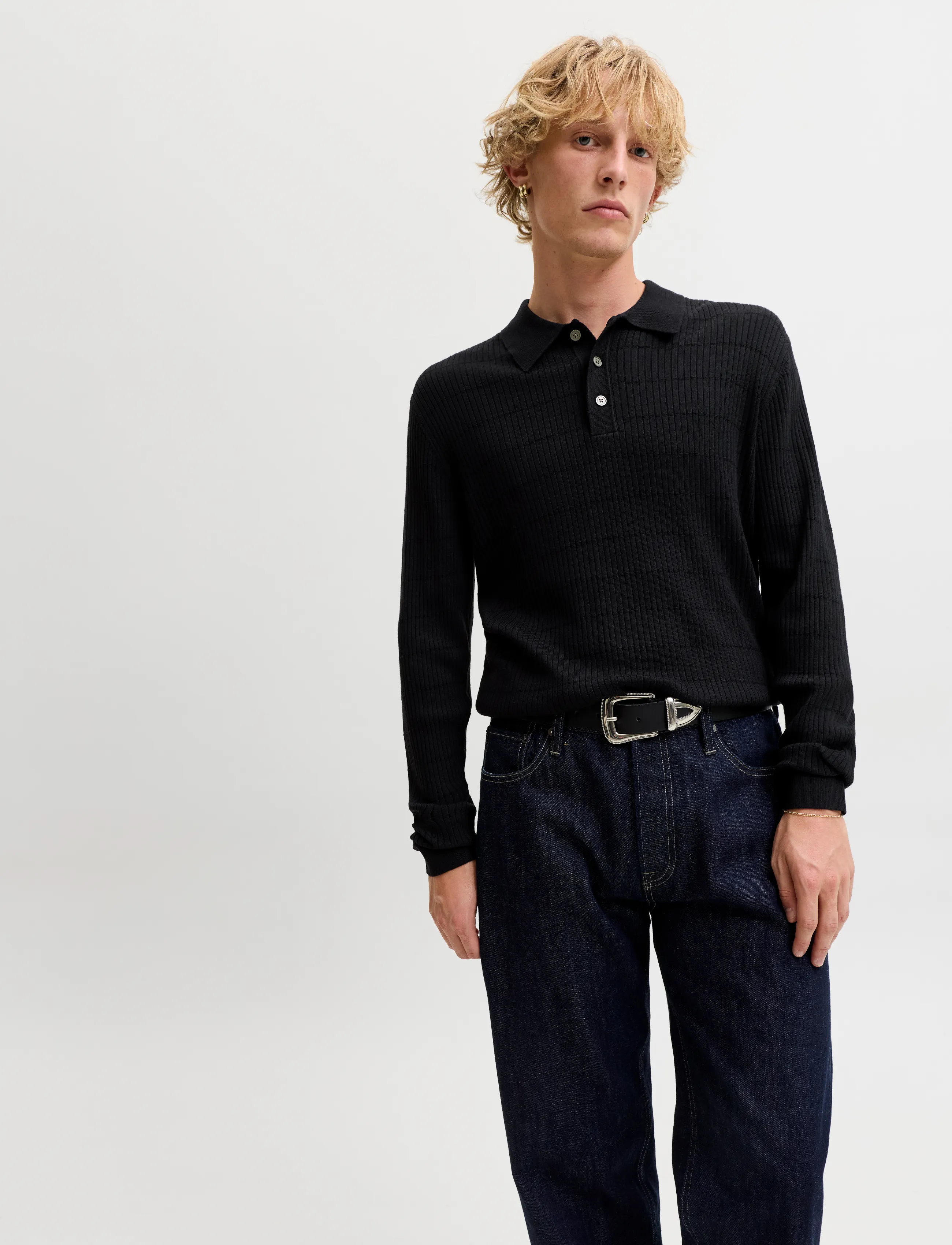 Jprblawilliam Knit Structure Polo Ls 5