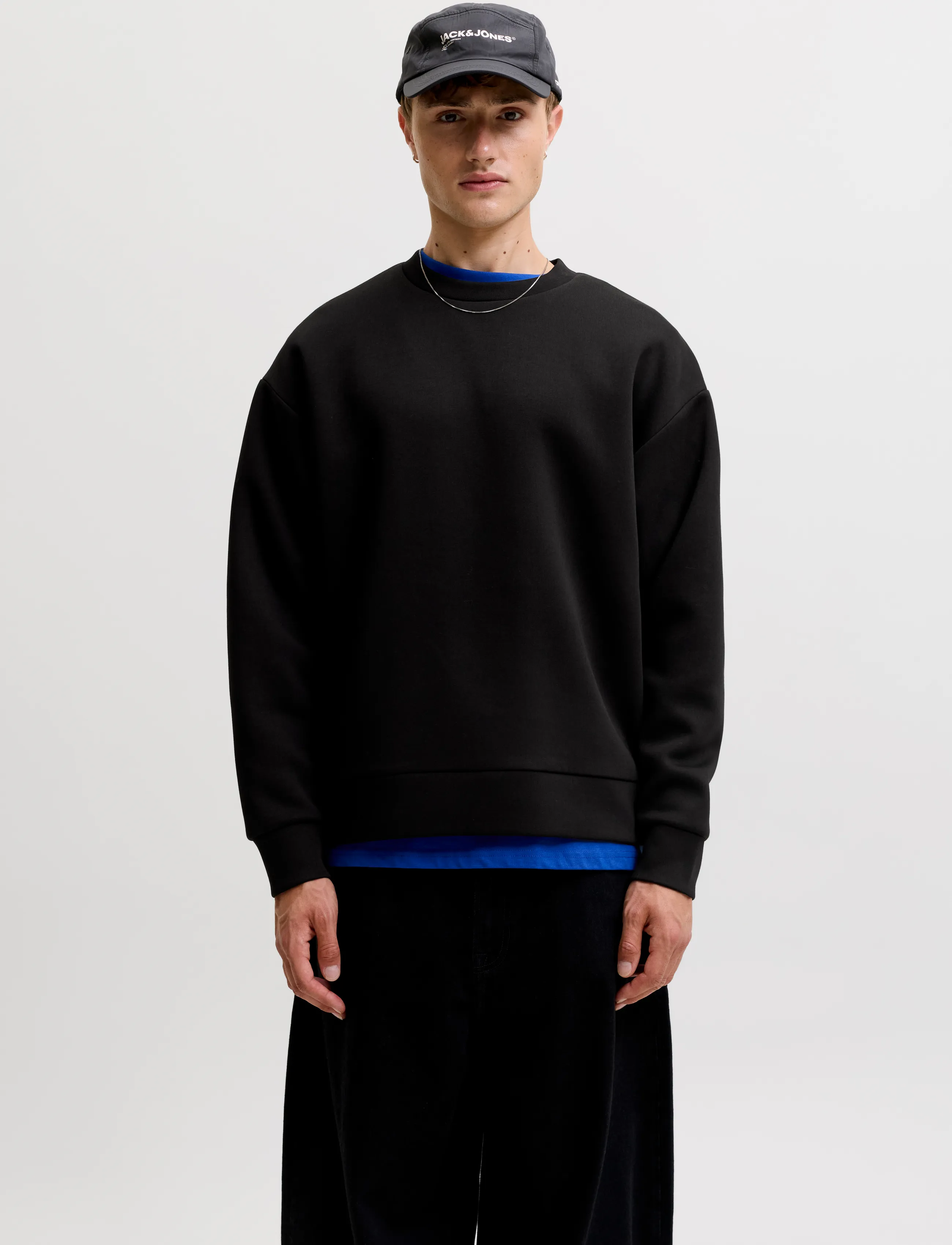 Jack & Jones JJEBARRON SWEAT CREW NECK NOOS - Looks for less - BLACK / black