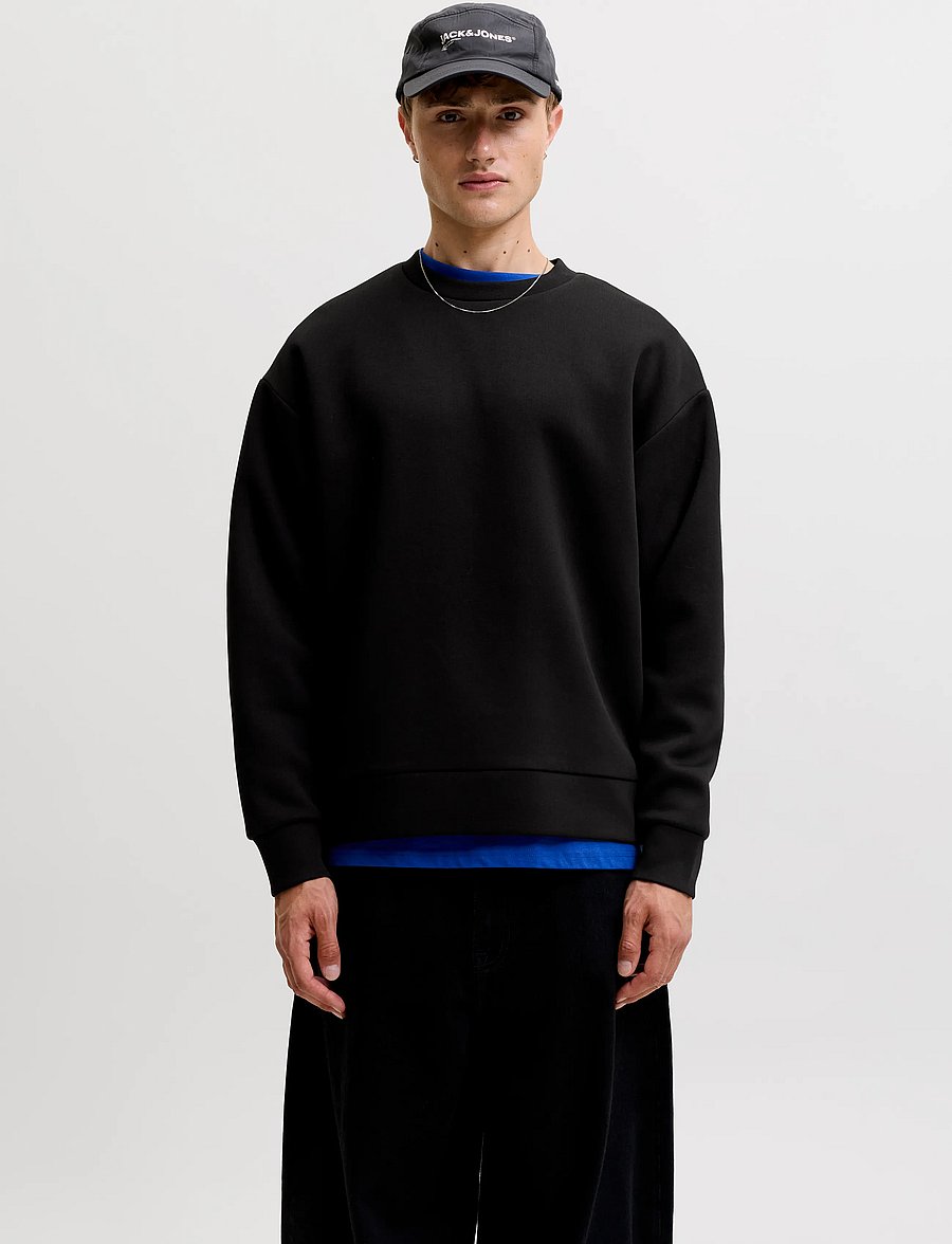 Jack & Jones - JJEBARRON SWEAT CREW NECK NOOS - kollektioner - black - 0